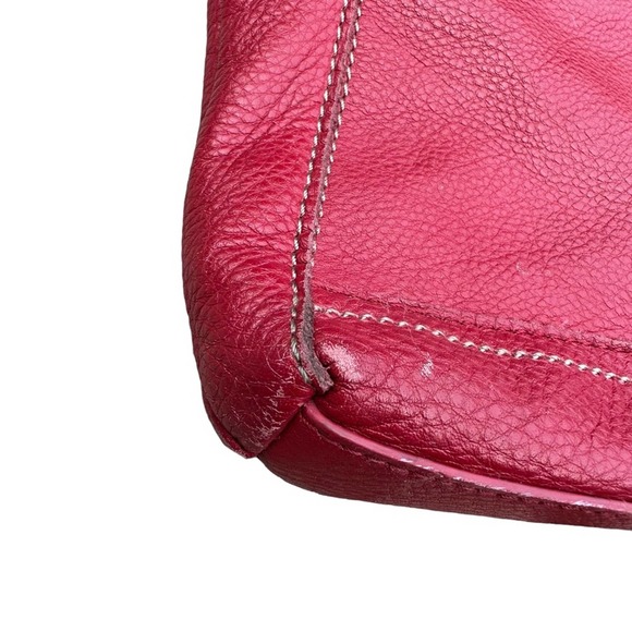 The Sak Leather Crossbody Bag Womens Purse Pebbled Leather Soft Adjustable Red - Picture 11 of 13